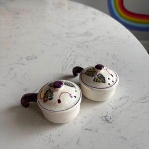 Cooking Pot Salt and Pepper Shaker Set - Unique Floral Kitchen Decor Cottage Core Aesthetic Japan Salt and Pepper Set