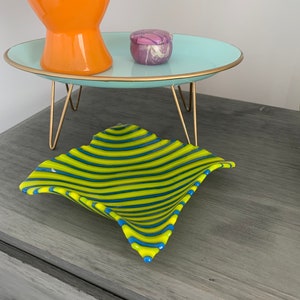 Funky Striped Ashtray/Catchall - Tobacciana Ashtray Smokers Housewarming Gift Ash Tray Home Decor Cute Vintage Ashtrays