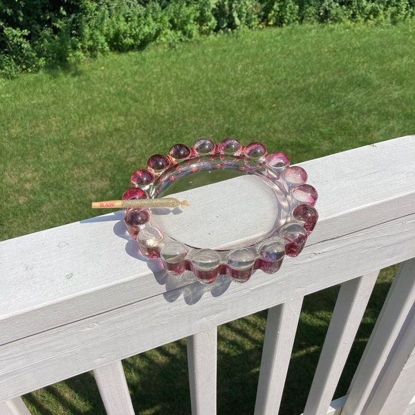 Pink Glass Ashtray Etsy