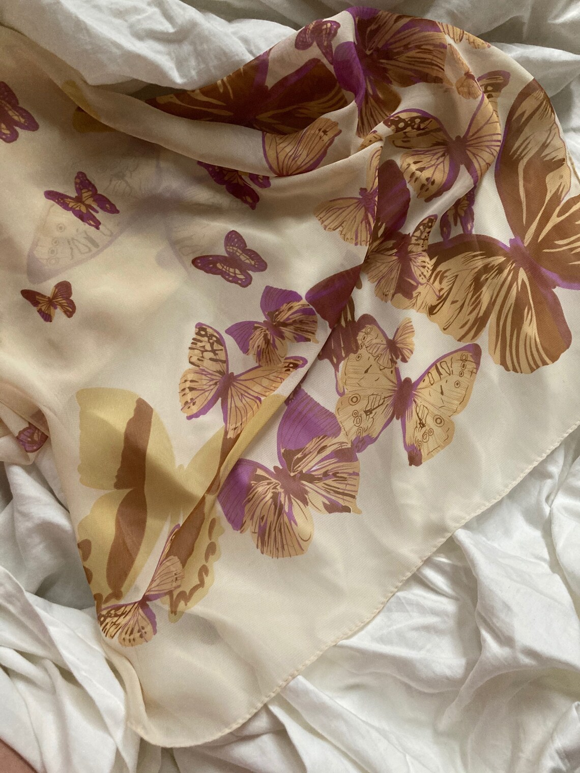 Butterfly Head Scarf Silky Chiffon Butterfly Head Scarf Y2K Etsy