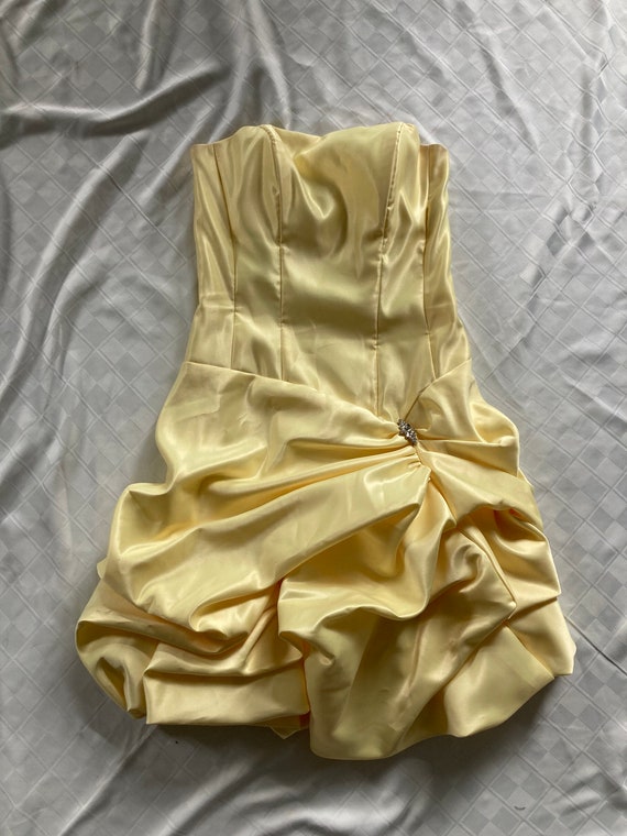 Y2K Yellow Mini Prom Dress - Jessica McClintock f… - image 6