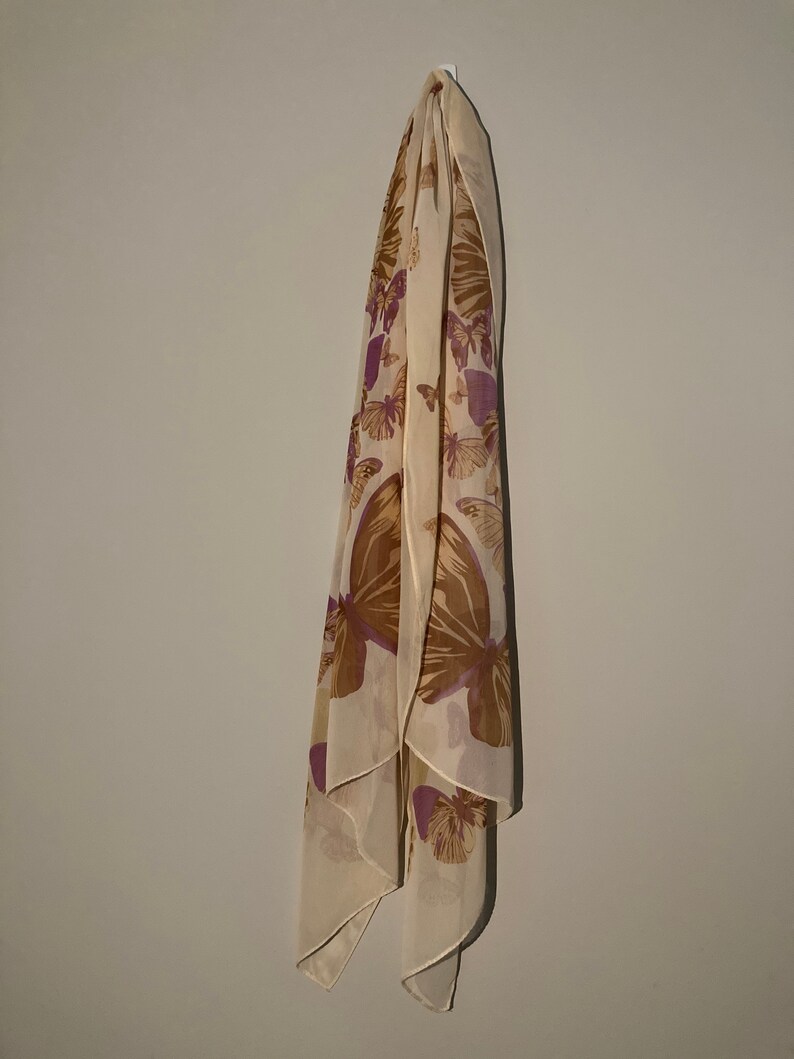 Butterfly Head Scarf Silky Chiffon Butterfly Head Scarf Y2K Etsy