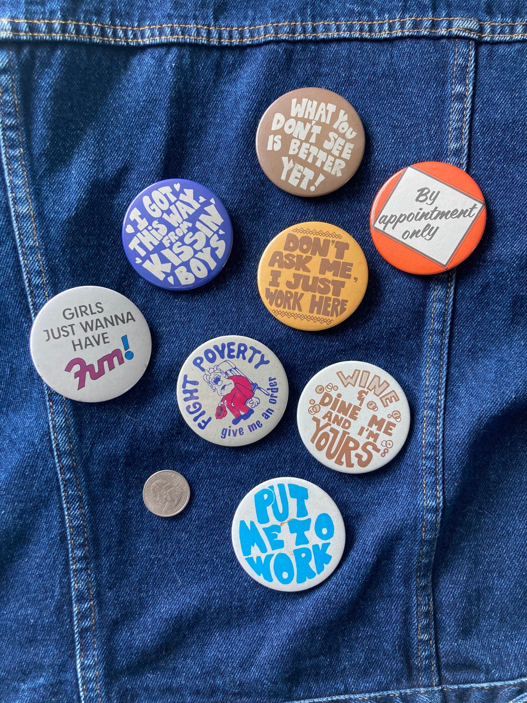 Funny Pinback Buttons Vintage Funny Cute Mod Font Sayings Etsy