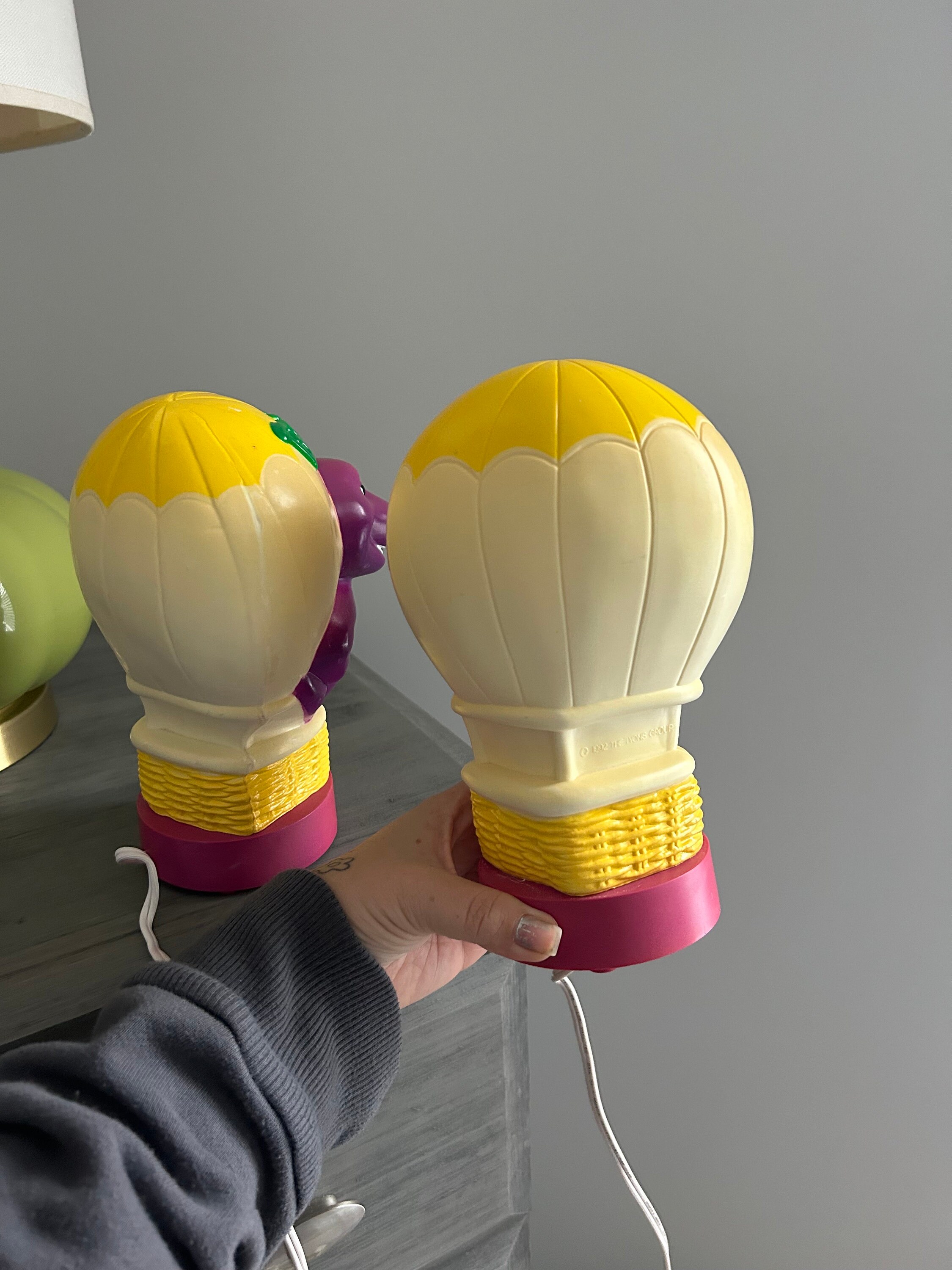 90s Barney&Friendsバーニー&フレンズ Barney気球型ライト Single 1992 Barney Night Light - Vintage Barney Hot Air Balloon
