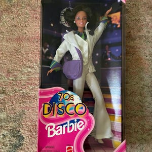 1998 70s Disco Barbie - 1970&#39;s Fashion 90s Barbie Collectible Barbie Vintage Barbie Dolls Collectible Barbie Dolls Retro Barbie Doll