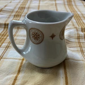 Mini Shenango China Creamer- Vintage Miniature Creamer Pitcher Cream Gold China  Syrup Pitcher Coffee Bar Creamer Mini Bud Vase Made In USA