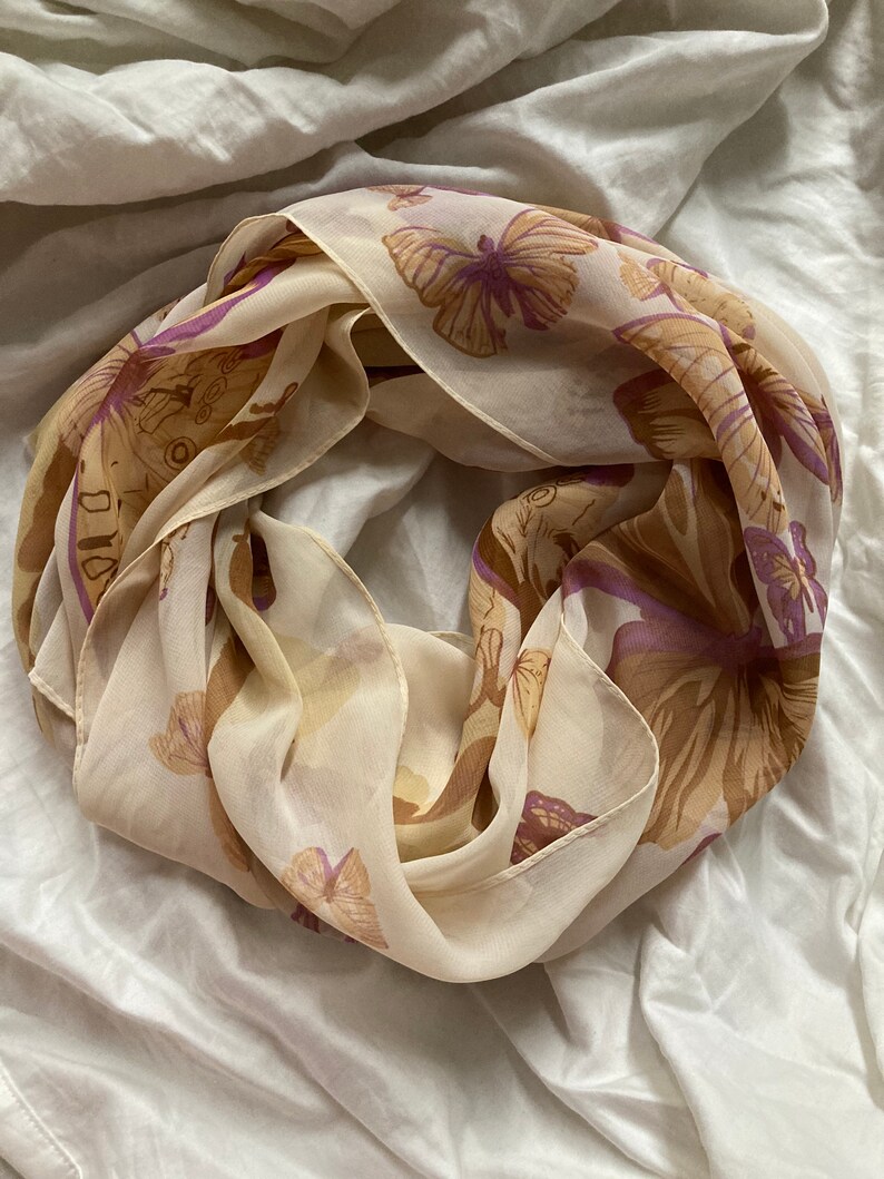 Butterfly Head Scarf Silky Chiffon Butterfly Head Scarf Y2K Etsy