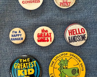 Funny Vintage Pinback Buttons - Bag Purse Accessory Office Decor