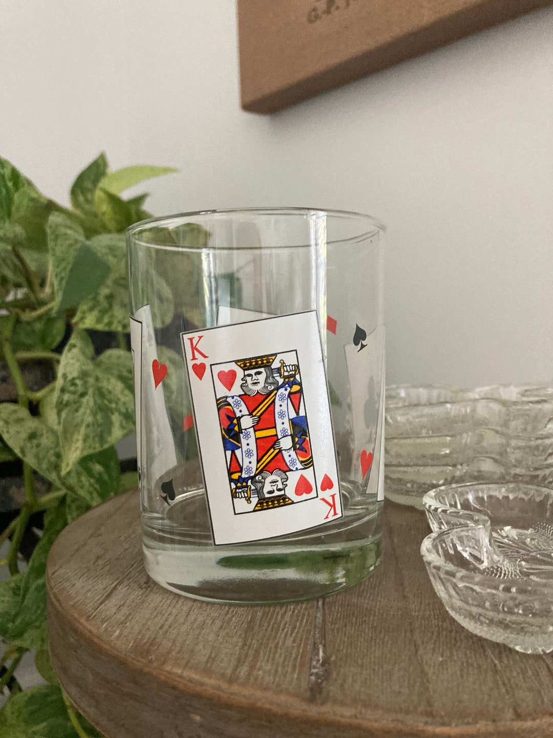 Poker Card Drink Tumbler Poker Card Drinking Glass Playing Etsy