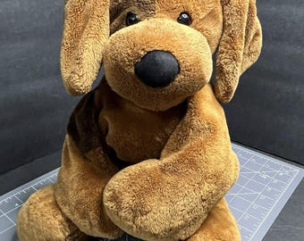 Vintage Gund 13096 Brown rare Puppy Dog Plush Big Treynor Stuffed Animal 16” HTF
