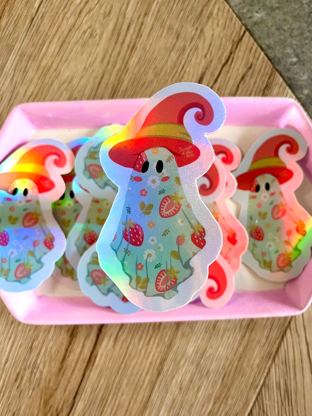 Spring Ghost Sticker, Holographic Ghost Sticker, Spooky Spring Sticker ...