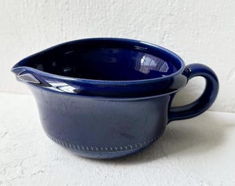 Vintage Dark Blue Höganäs Sweden Glazed Stoneware Serving Dish Gravy Boat
