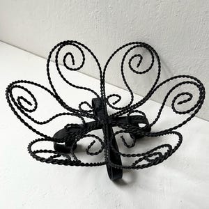 Vintage Mid-Century Twisted Wrought Iron Fruit Bowl Basket Catchall