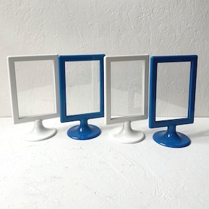 Vintage IKEA Tolsby Blue, White Plastic Photo Picture Frames , Set of 4
