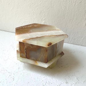 Handmade Onyx Footed Jewelry or Small Trinket Storage Box with Lid