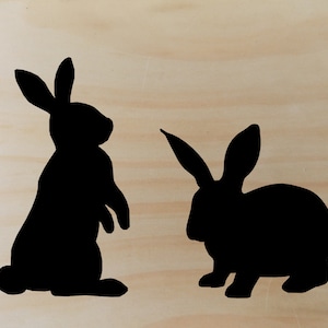Rabbit, Bunny Vinyl Decals, Black, White, Easter Decals, Bunnies, Rabbits, Easter Decoration