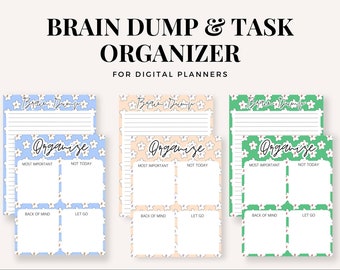 DIGITAL Brain Dump and Task Organizer Work Sheet