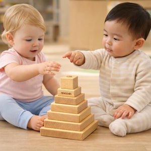 Cubes empilables Rewoodo - Jouets en bois haut de gamme fabriqués en Allemagne