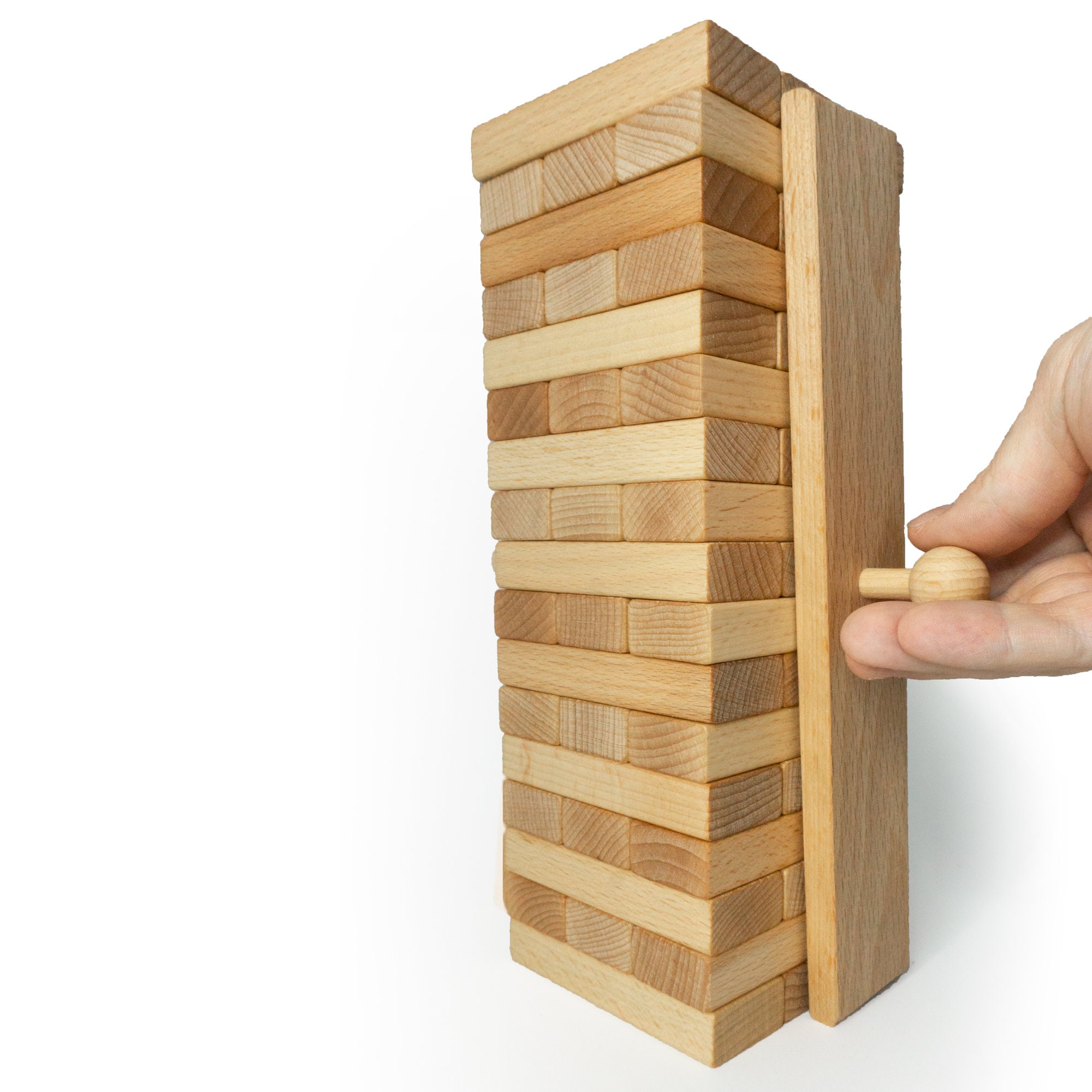 Rewoodo Stapelturm Aus Buche – Nachhaltiges Holzspielzeug Aus Deutschland Mit Baumwollbeutel