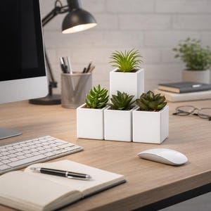 5 Cubi per Piante, Vaso per Fiori, Tillandsia, Succulente, Cactus, Piante Aeree, Sistema di Coltivazione per Giardino da Interno, Mini Serra, Scrivania, Tealight