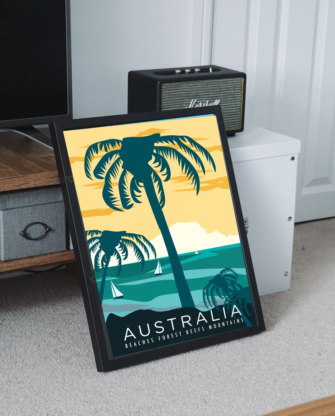 Australia art print poster holiday Etsy