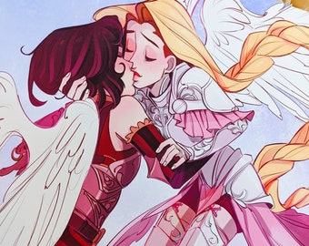 Rapunzel and Cass: Valkyries Print