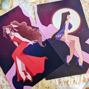 FFVII: Wall Market Nights Aerith and Tifa Prints