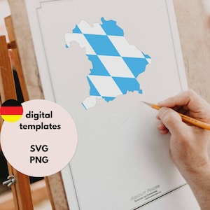 Bayern | Kartenumriss - digital template SVG | PNG