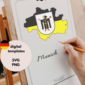 Bayern | Stadt München | Kartenumriss - digital template SVG | PNG