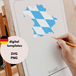 Baviera | Mapa de contorno - modelo digital SVG | PNG