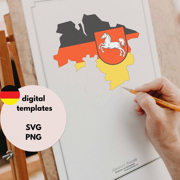 Niedersachsen | Kartenumriss - digital template SVG | PNG