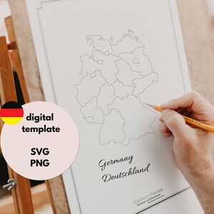 Deutschland | Kartenumrisse aller Bundesländer - digital template SVG | PNG