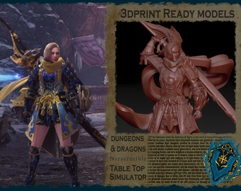 Dnd TTS 3D Character model/ STL Files Print Ready file