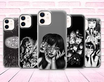 Junji Manga Phone Case Anime Japanese Horror Cover fit  for iPhone 11,12,13,14 8+, XS, XR, Samsung S10 Lite, Note 10, S21, S22 A50, A51