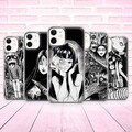 Junji Manga Phone Case Anime Japanese Horror Cover fit  for iPhone 11,12,13,15 8+, XS, XR, Samsung, S21, S22 A50, A51, iPhone 16 product logo