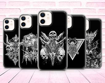 Satan Phone Case Gothic Skull Cover fit  for iPhone 13 Pro, 12, 11 Pro, XR, XS, 8+, 7, Samsung A12, S20,S21, S22, A40 A51,iPhone15