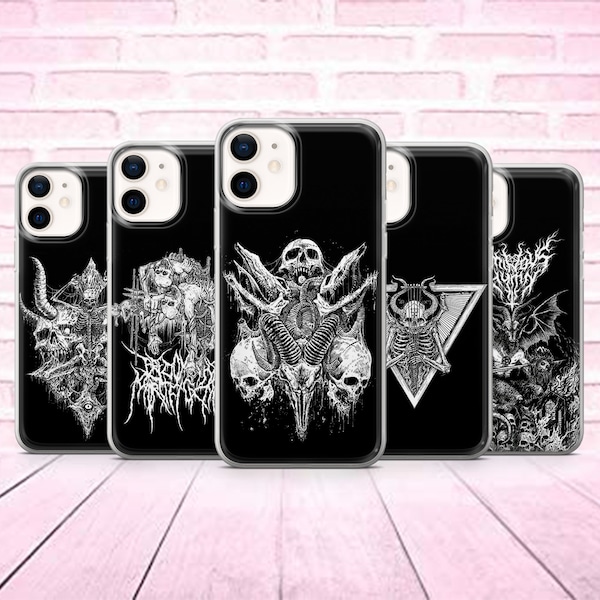 Satan Phone Case Gothic Skull Cover fit  for iPhone 13 Pro, 12, 11 Pro, XR, XS, 8+, 7, Samsung A12, S20,S21, S22, A40 A51,iPhone15