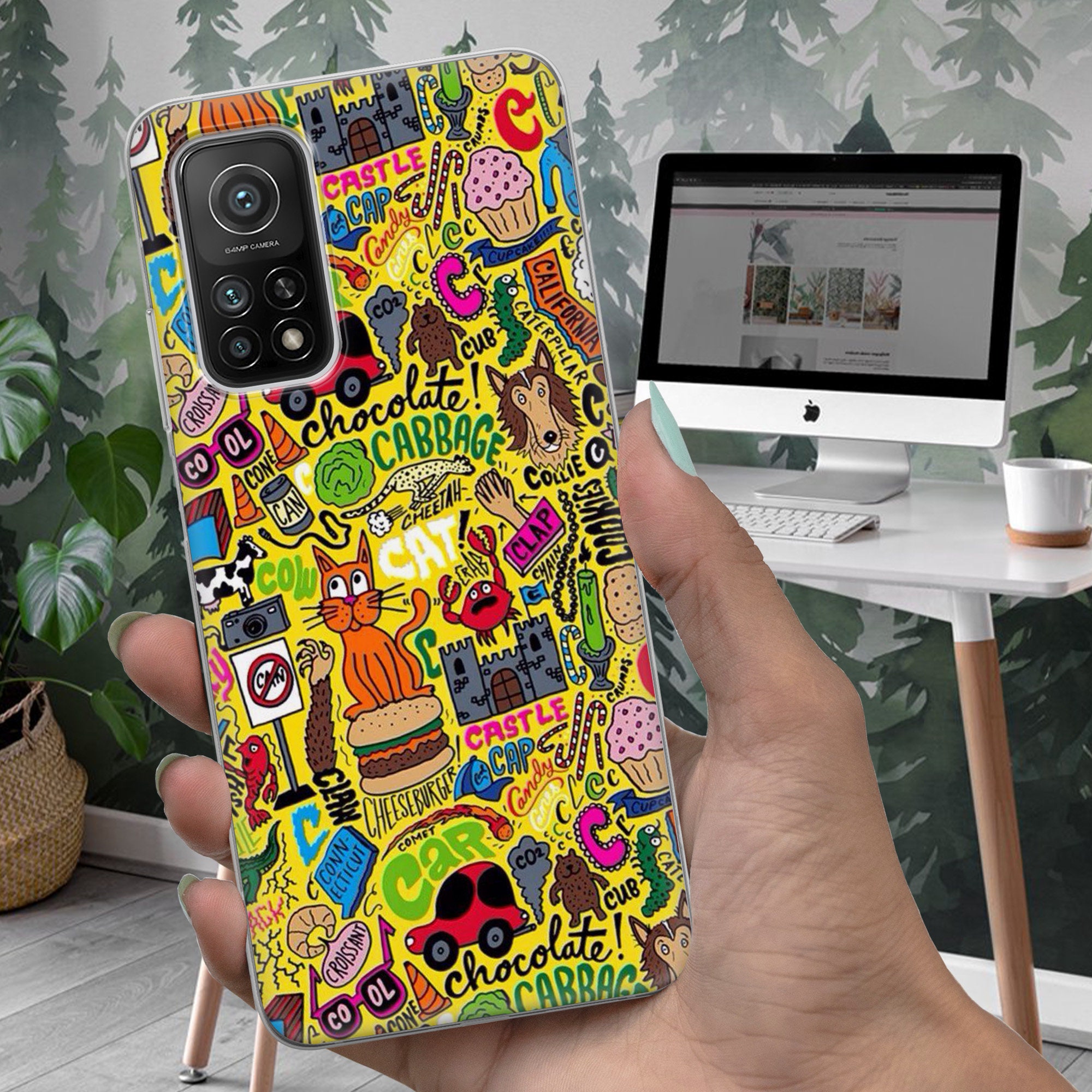 Sticker Bomb Abstract Phone Case Collage Artsy Cover fit for Etsy