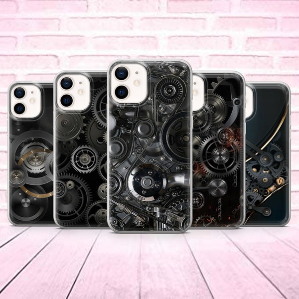 Mechanical Steampunk Phone Case Engineering Cover fit  for iPhone 13, 12, 11 Pro, XR, XS, 8+, 7, Samsung A12, S20,S21,S22,A40 A51,iPhone15