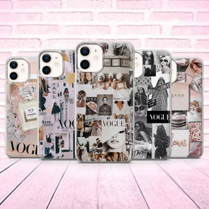 Aesthetic Collage Phone Case Glamour Fashion Cover fit  for iPhone 11,12,13, 8+, XS, XR, Samsung S10 Lite, S21, S22 A50, A51,iPhone15