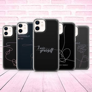 BTS Phone Case Love Yourself Cover fit  for iPhone 13 Pro, 12, 11 Pro, XR, XS, 8+, 7, Samsung A12,S21,S22,A40,A51,iPhone15