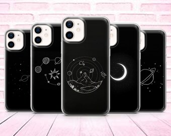 Aesthetic Galactic Phone Case Cosmos Moon Cover fit  for iPhone 13, 12, 11 Pro, XR, XS, 8+, 7, Samsung A12, S20,S21,S22,A40 A51,iPhone15