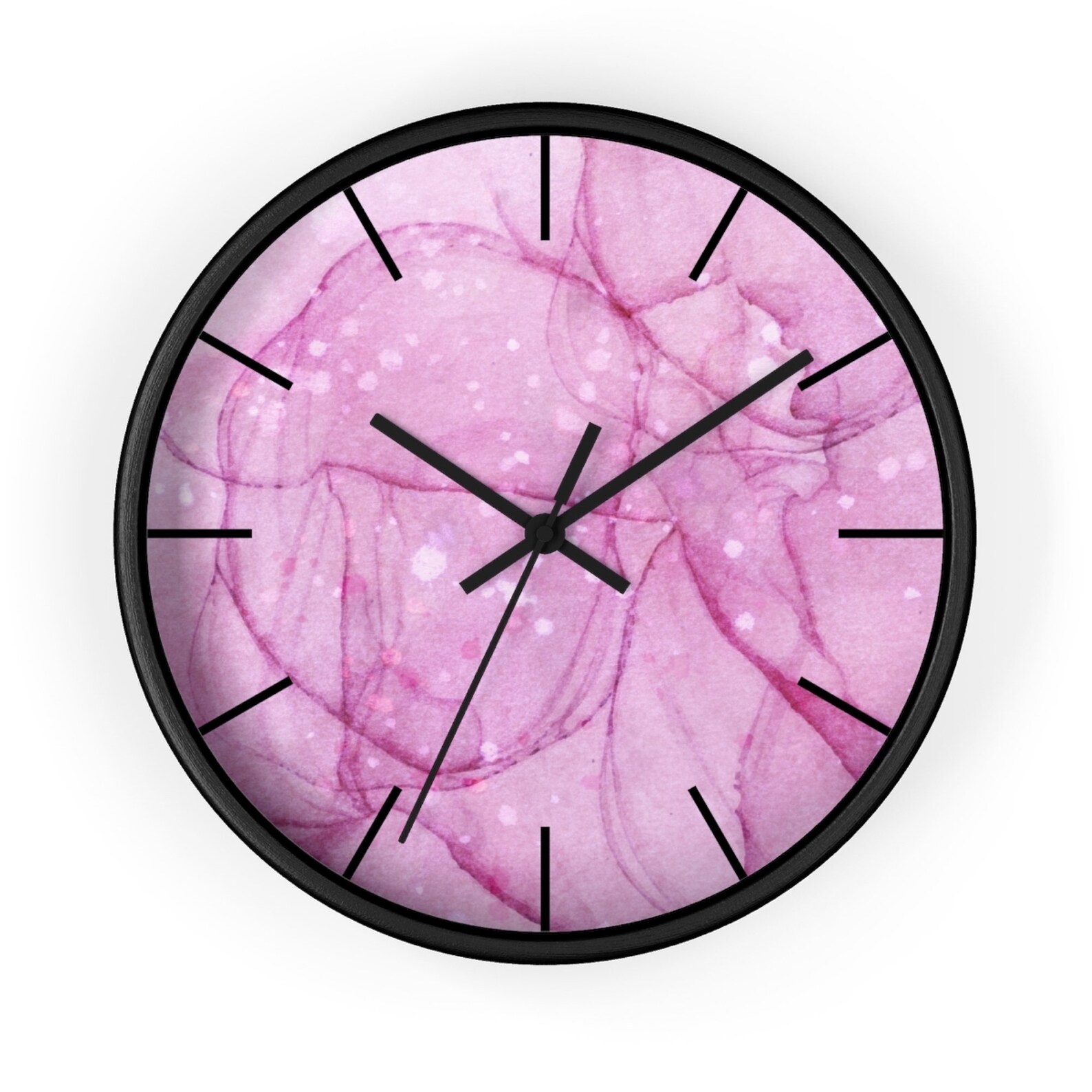 Pink Ink / Wooden Wall Clock Living & Bedroom Clock Wall Etsy