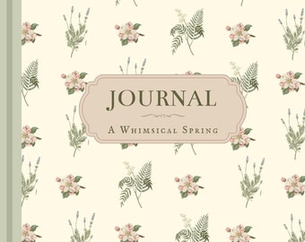 Fantazyjny dziennik wiosenny – do druku/cyfrowy | Prowadzony dziennik uważności, refleksji i kreatywności – Pobierz plik PDF – Cottagecore