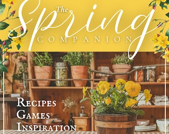 Wiosenny towarzysz | Cyfrowy magazyn z przepisami, grami, pomysłami i grafikami vintage | Cottagecore i sezonowe inspiracje (PDF)