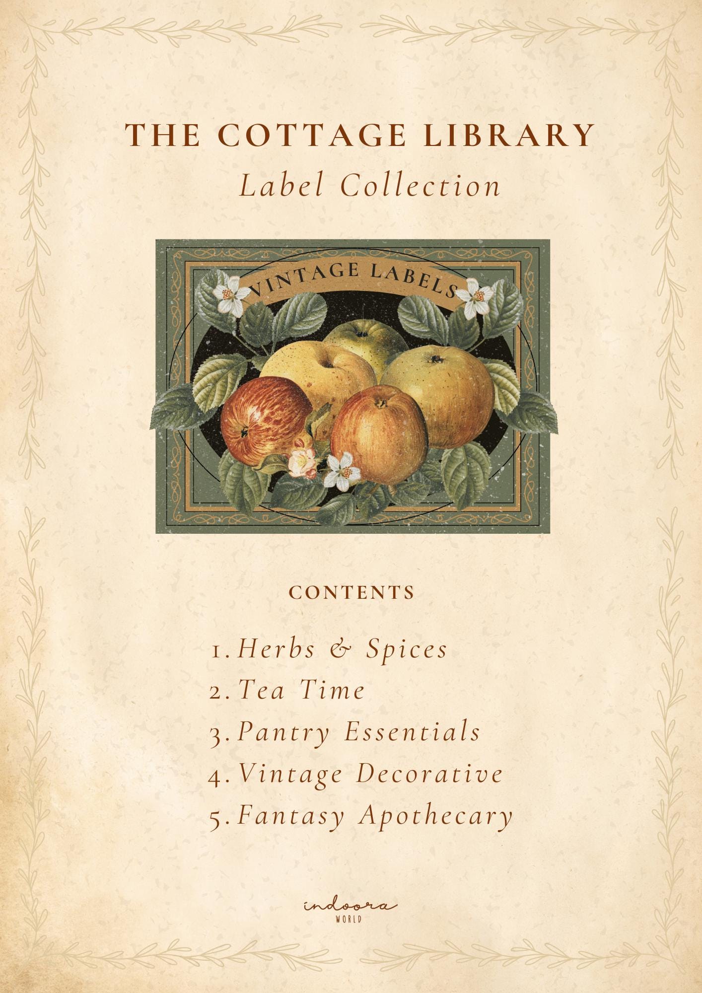 Autumn Vintage Labels | Fall Cottage Pantry: Herbs & Spices, Tea