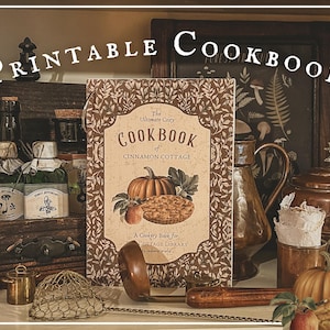 Páginas imprimibles de recetas acogedoras de estilo vintage / Libro de cocina fácil de hacer, páginas de recetas de estilo cottagecore, decoración de otoño, estilo de granja, vida en el campo / DIGITAL