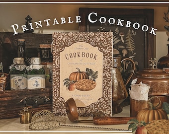Wydrukowalne strony z przytulnymi przepisami vintage | Łatwa książka kucharska DIY, strony z przepisami Cottagecore, dekoracje jesienne, dom wiejski, życie w domku letniskowym | CYFROWE