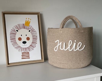 Luxury cotton rope basket with name - Medium