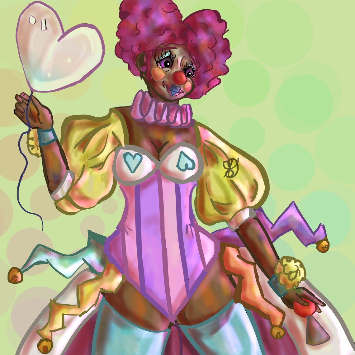 Cute Clown Girl Art Print Clowncore Pastel Clown Girl Etsy